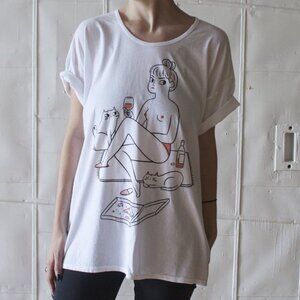 Stay at Home Club Large Cat Lady Shirt